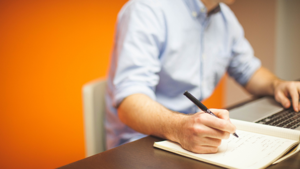 man working at desk