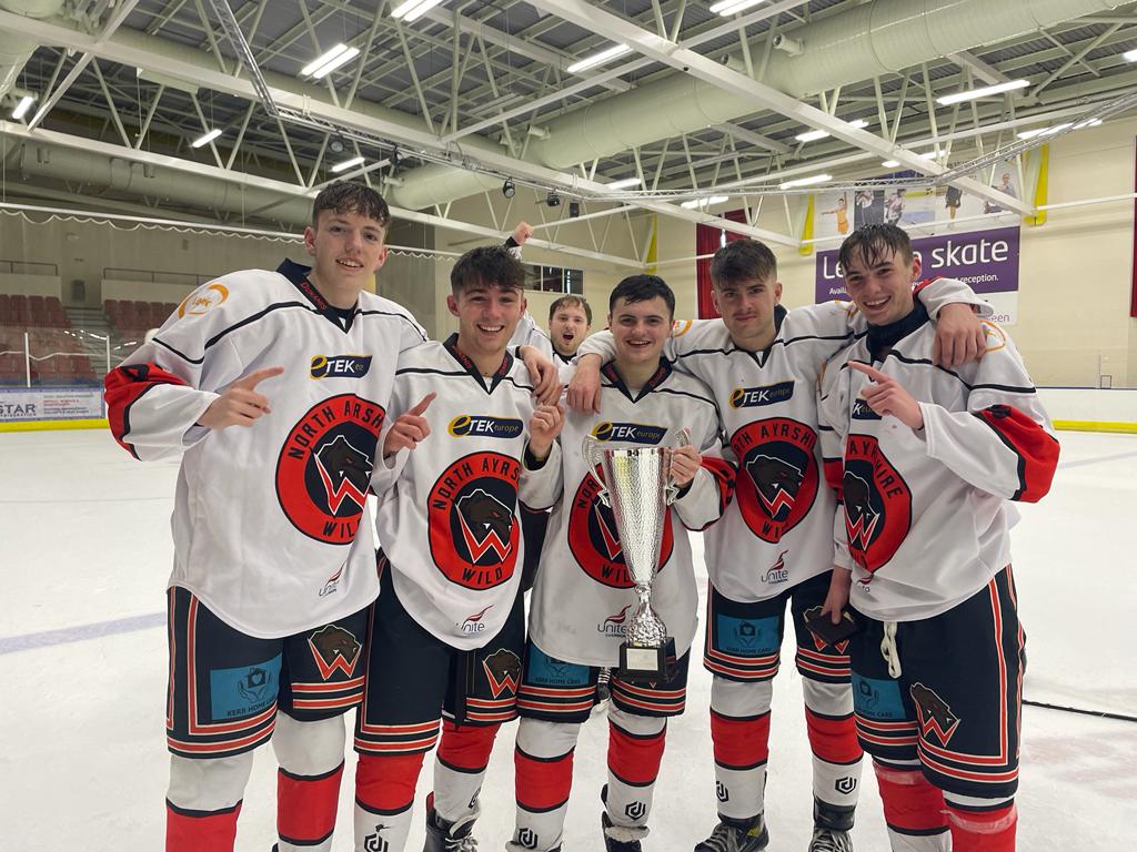 Some of North Ayrshire Wild u19's with trophy