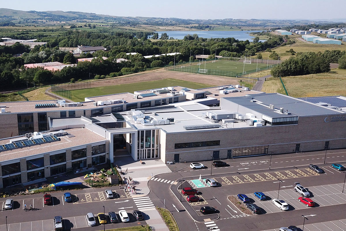 Aerial view of Garnock Community Campus