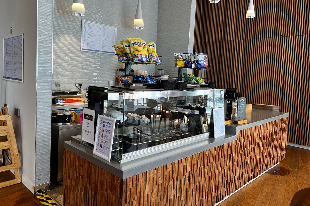 Portal cafe serving counter