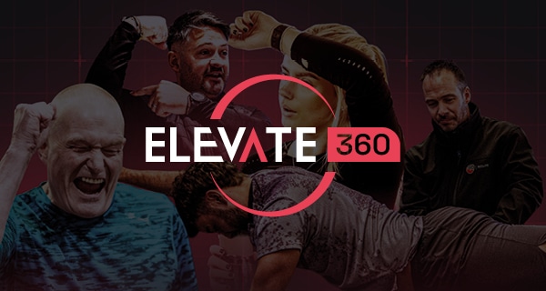 Elevate 360 Email header 600x3206 Elevate 360 logo placed over a montage of fitness related images